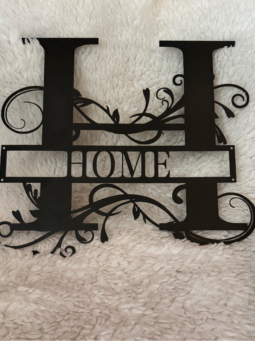 Decorative Wall Letter HOME 
Wall Letter H - Black Metal Accent